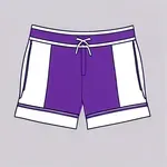 white shorts with purple band and trim image